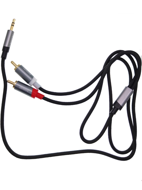 3,5 mm Aux audio kabeli - 2 RCA, 1 metr