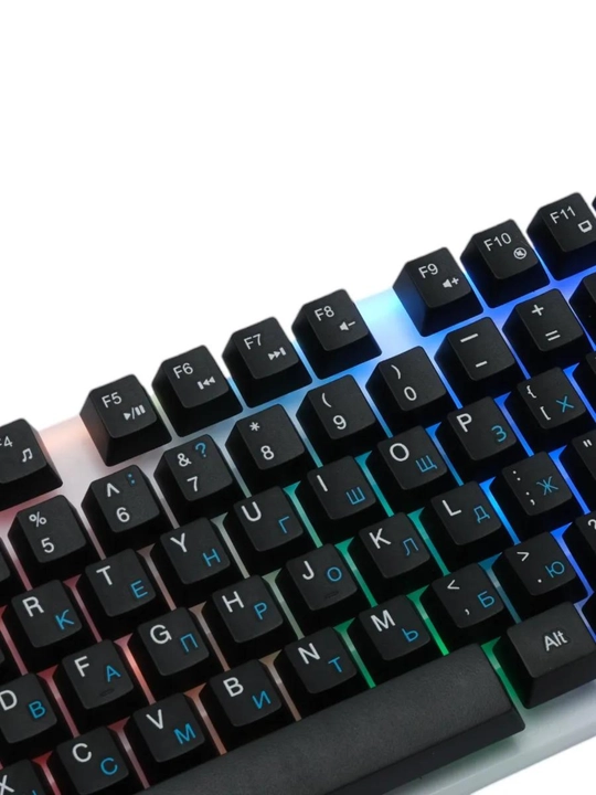 O'yin uchun smart klaviatura va sichqoncha RGB yoritgichi bilan, LED chiroqli