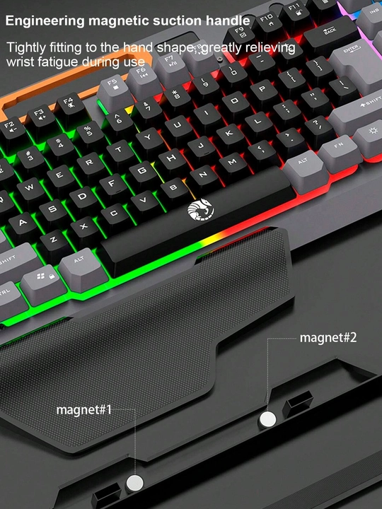 O'yin uchun smart klaviatura va sichqoncha RGB yoritgichi bilan, LED chiroqli