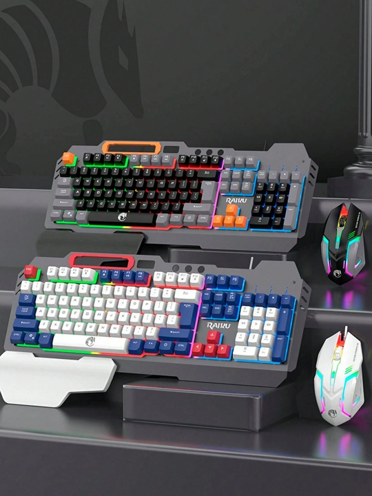 O'yin uchun smart klaviatura va sichqoncha RGB yoritgichi bilan, LED chiroqli