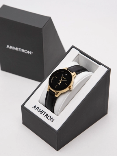 Женские часы Armitron 75/ 5410, натуральная кожа — TELLER-5410-ЧЕРН