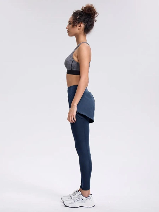 Sport losinlari, sport, fitnes va yoga uchun yashirin cho‘ntakli shortili ayollar legginslari