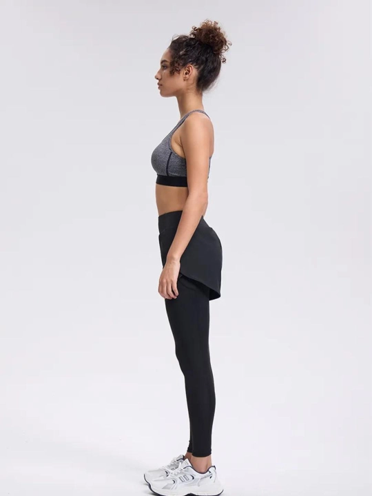 Sport losinlari, sport, fitnes va yoga uchun yashirin cho‘ntakli shortili ayollar legginslari