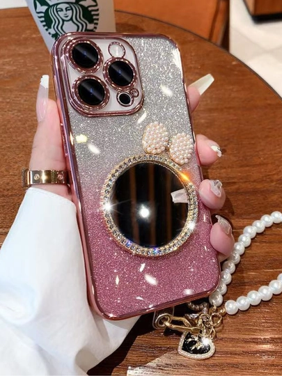 Чехол на iPhone с косметическим зеркалом
