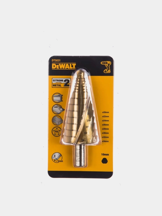 Сверло ступенчатое по металлу для ударных шуруповертов DeWALT "EXTREME", 20-34 мм, DT5031-QZ