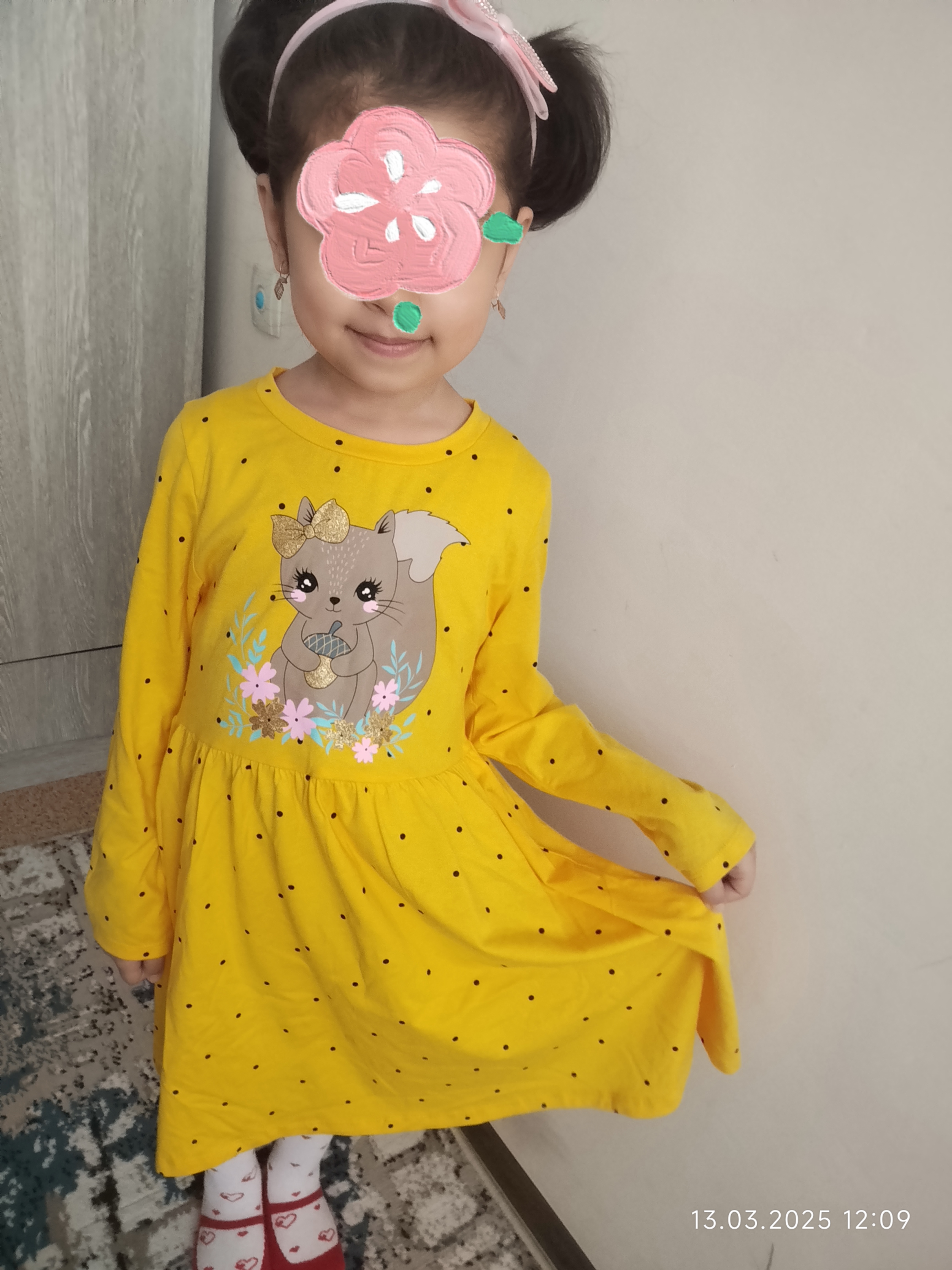 Платья для девочек с длинным рукавом, 100% хлопок размер от 2 до 7 лет