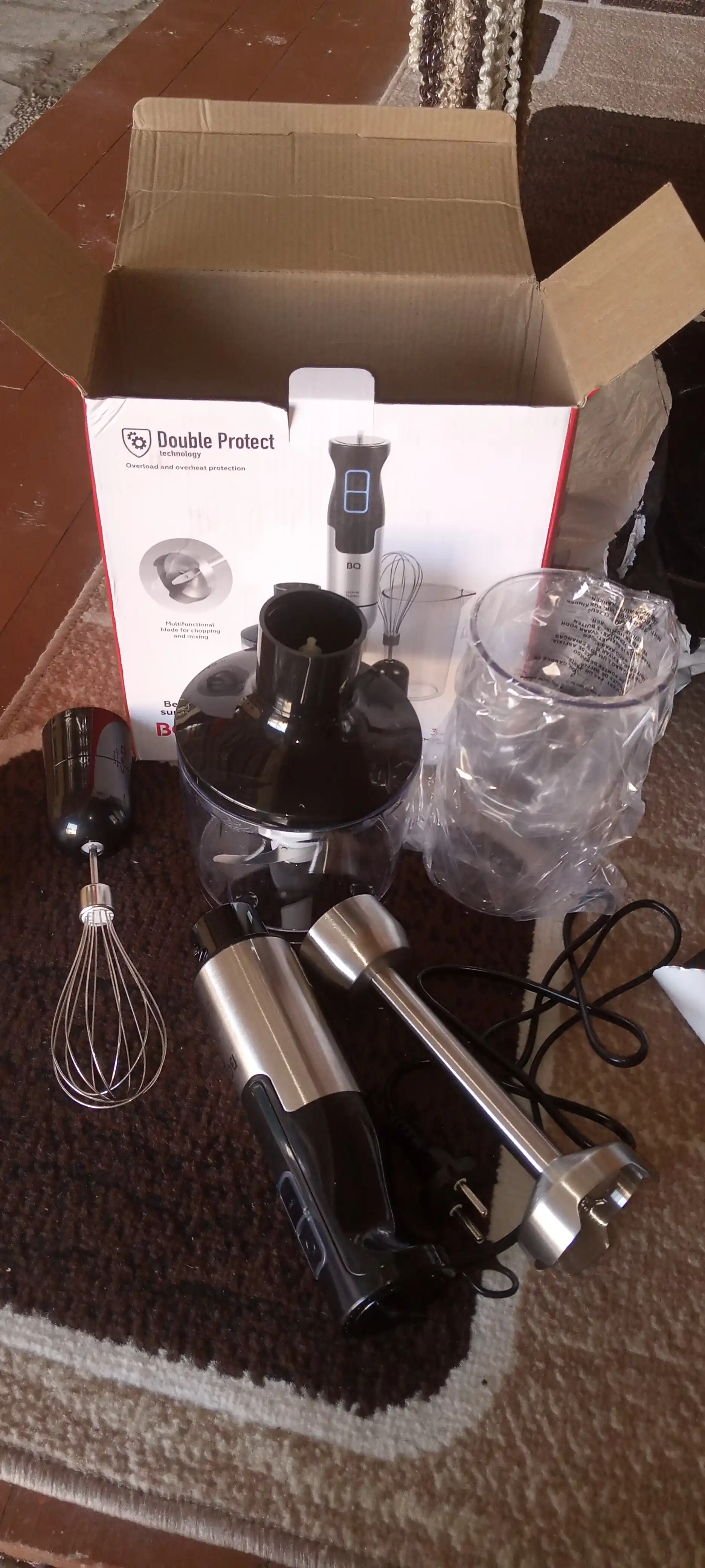 Blender BQ HB1234SS 3 tasi 1 da, 1500 Vt, Turbo rejim, mikser, maydalagich