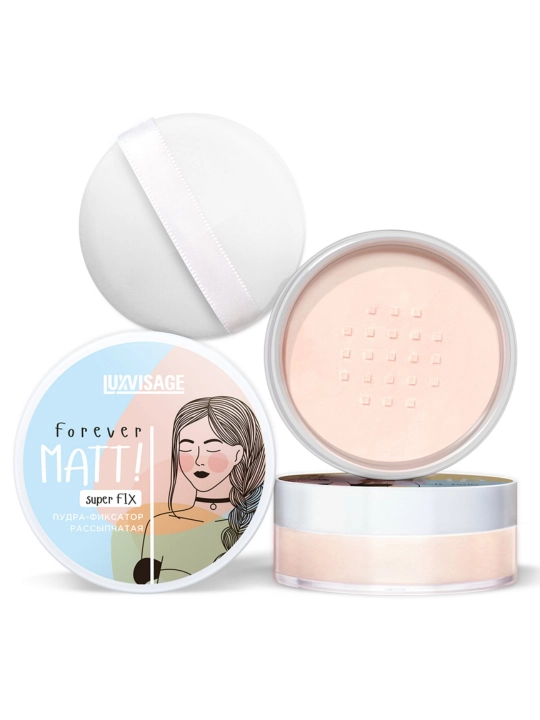 Пудра-фиксатор для лица Forever MATT! super FIX, рассыпчатая, бесцветная, 6 г, LUXVISAGE
