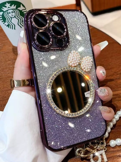 Чехол на iPhone с косметическим зеркалом
