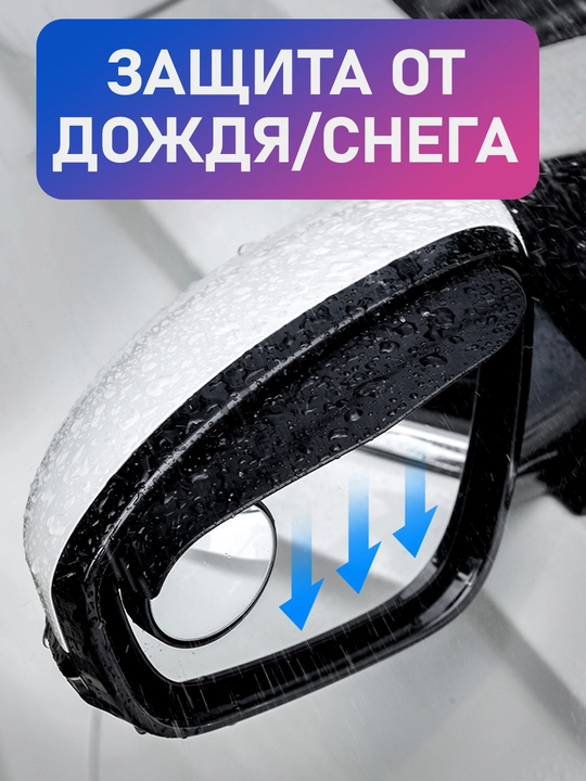 2 dona, yomg'ir, qor va kirdan avtomobil orqa ko'zgusi uchun visor + 360° oyna