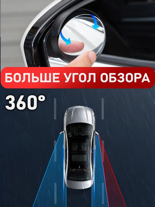 2 dona, yomg'ir, qor va kirdan avtomobil orqa ko'zgusi uchun visor + 360° oyna