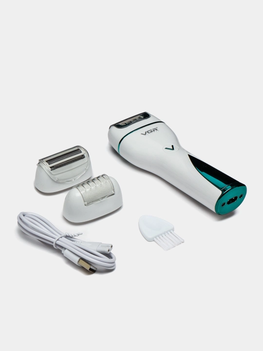 Epilyator ayollar uchun VGR 3v1, simsiz trimmer va tovon tozalagich, pemsa, epelyator