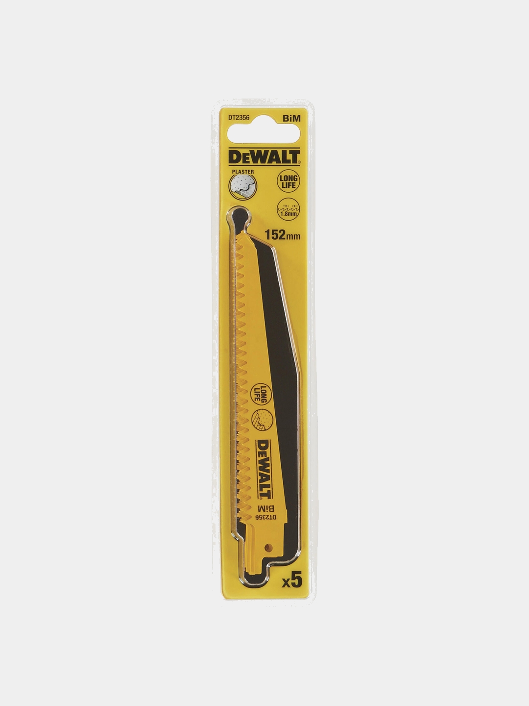 Полотно пильное по гипсокартону для сабельной пилы DeWALT S628DF 5 шт DT2356-QZ - 