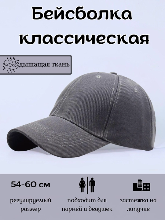 Кепка бейсболка, унисекс - 