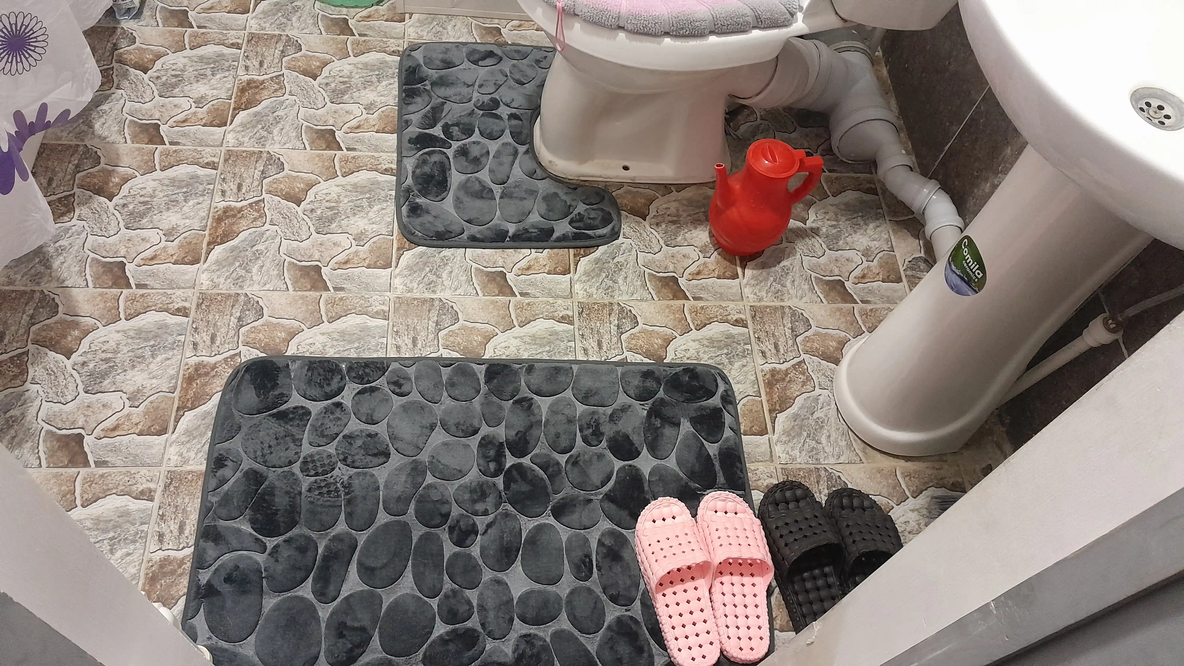 Коврик для ванной и туалета противоскользящий, 2 шт