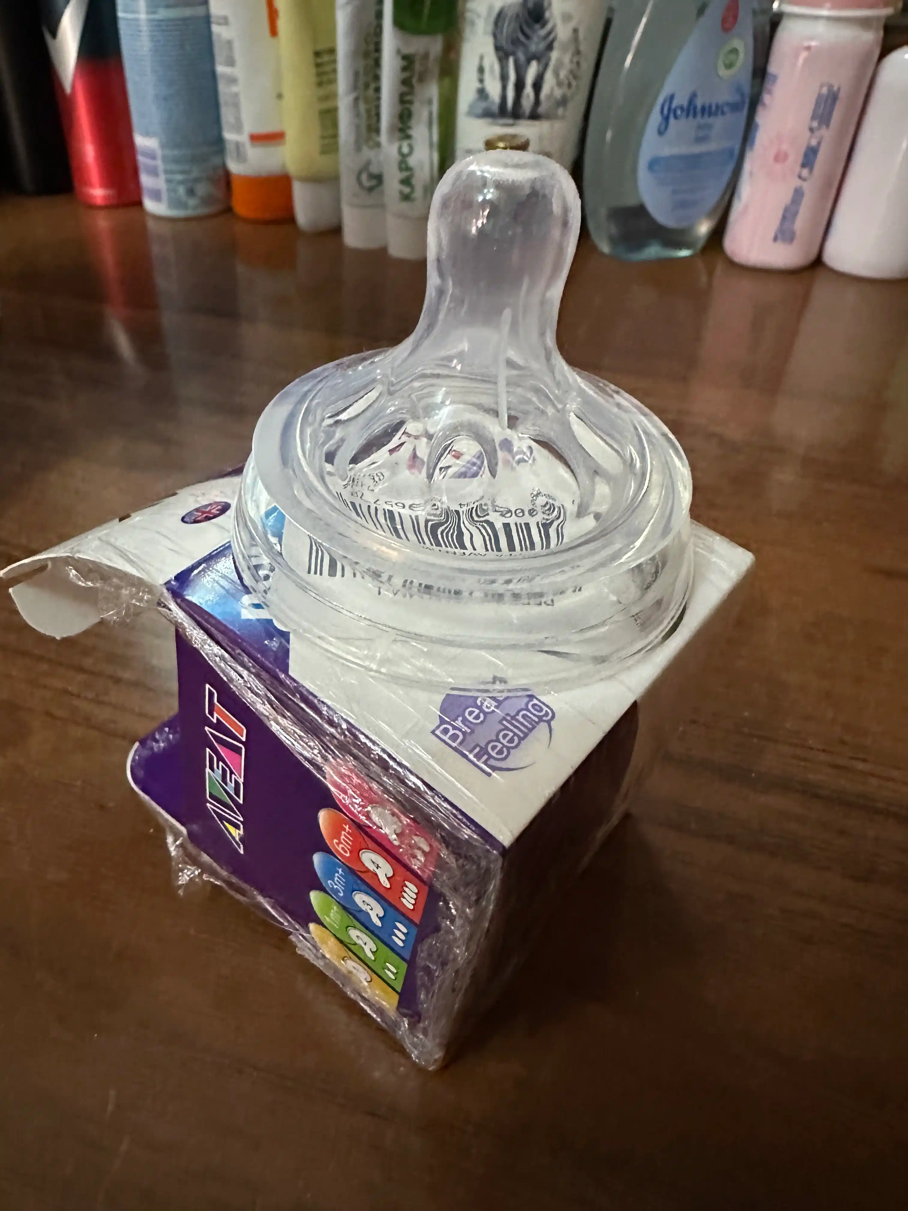 Silikonli so'rg'ich Aveat chaqaloq shishasi uchun, S, M, L o'lchamlari