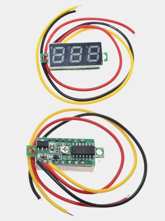 Raqamli voltmetr DC 0-100V, yashil displey 0.28", aniqlik 3%, quvvatlanish 4-40V