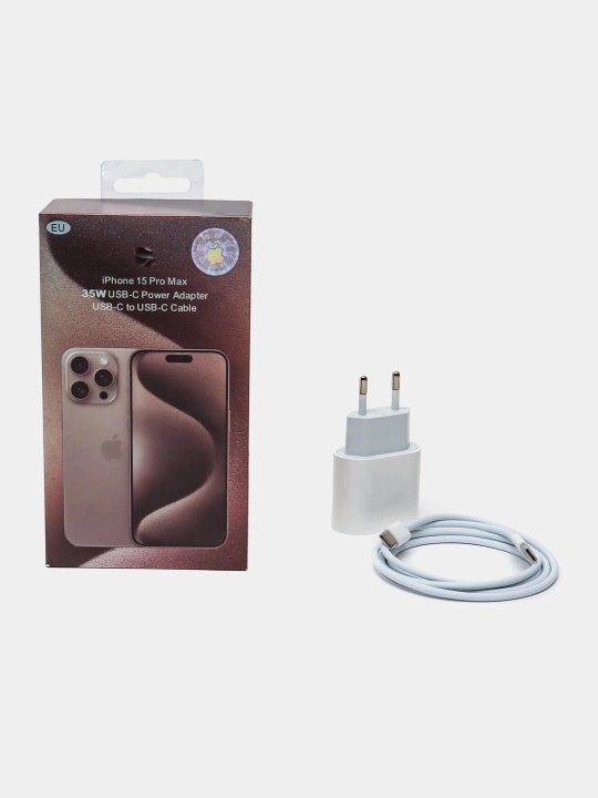 Zaryuadlash qurilma iPhone 15 uchun, Type-C bloki, PD, Type-C kabeli 1 m, Lightning, 35 Vt - 