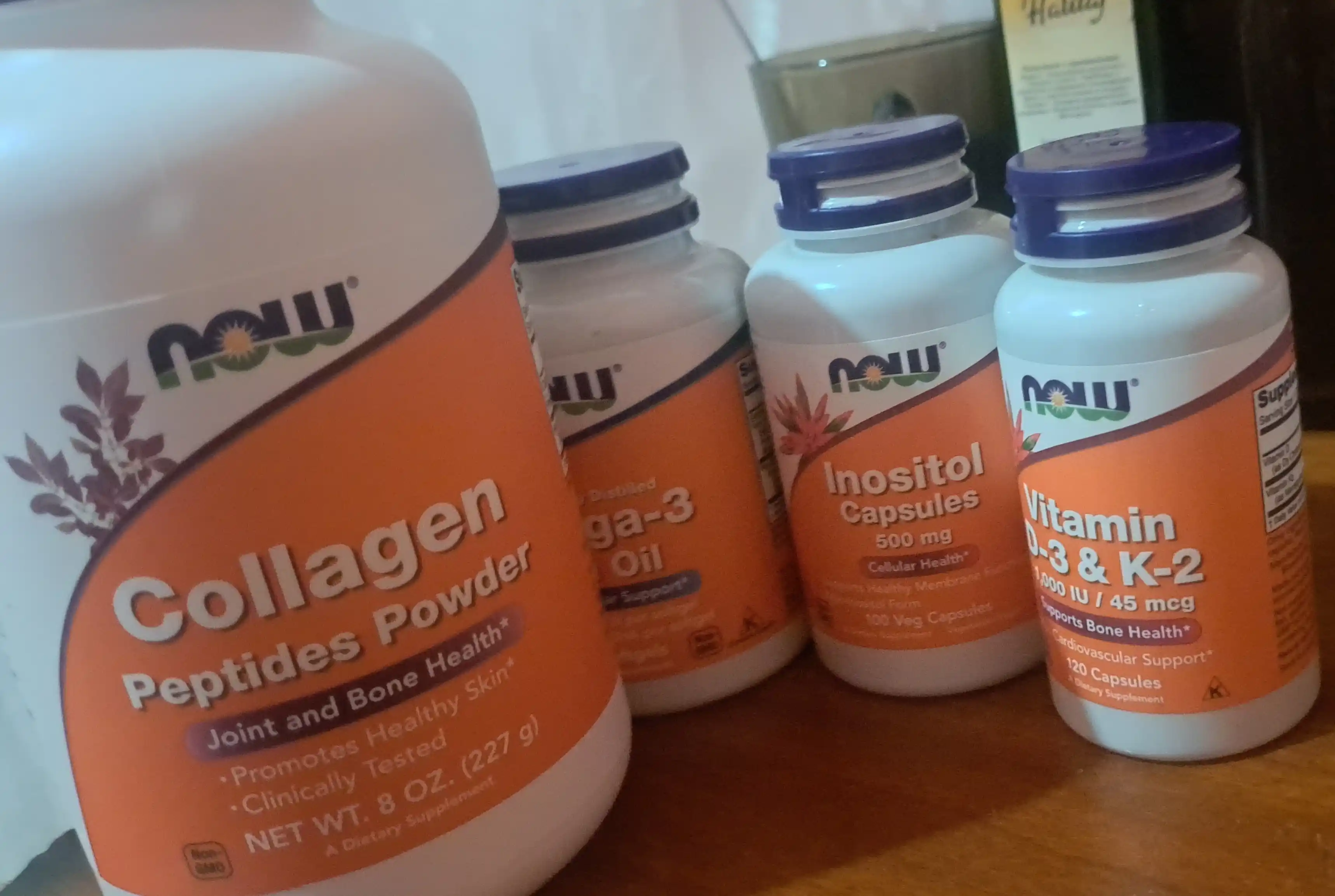 Kollagen NOW Supplements, kukun va kapsulalarda