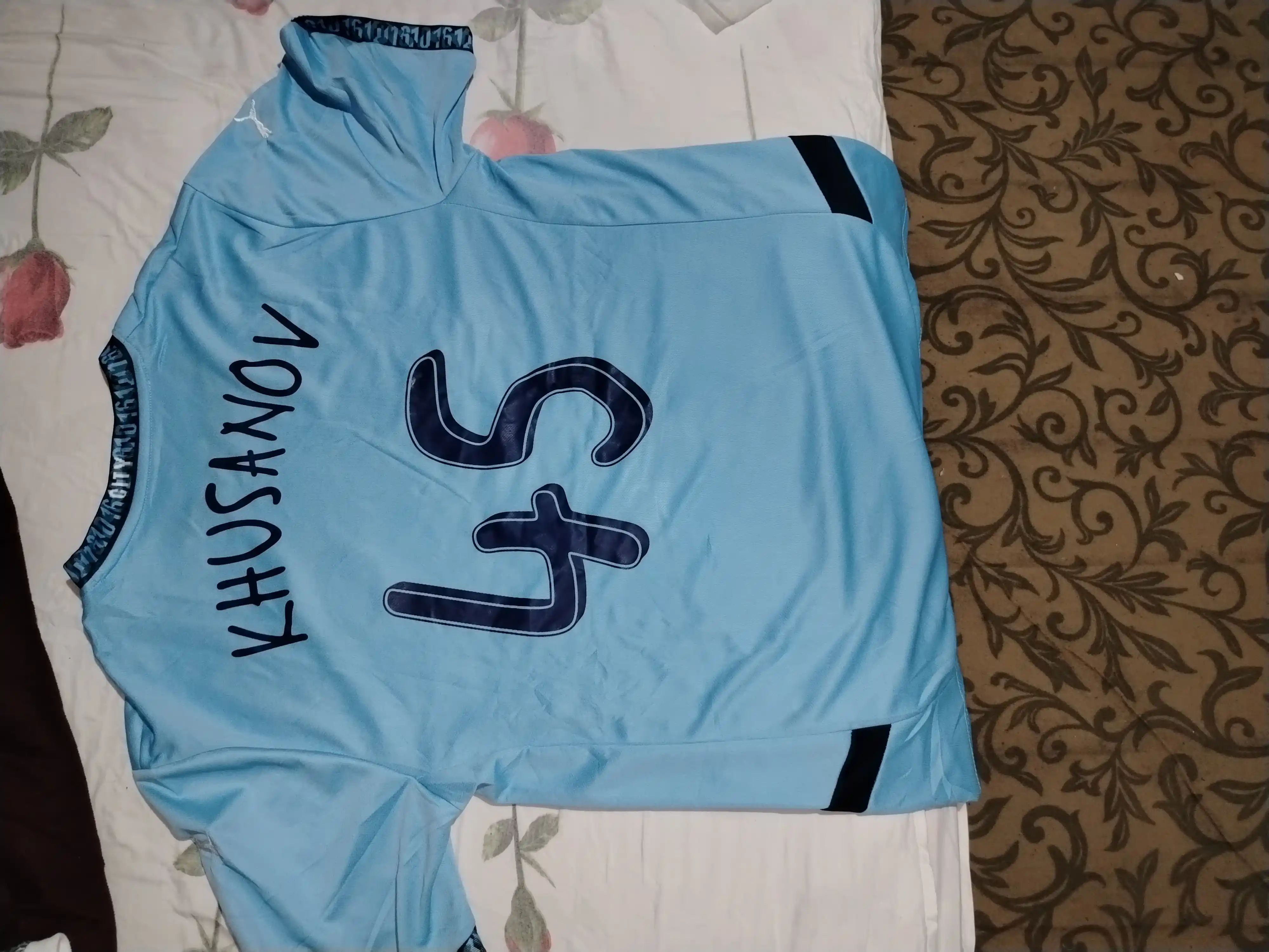 Форма Хусанов, футболка и шорты, Manchester City 45, Uzbekistan 2 — для взрослых и детей