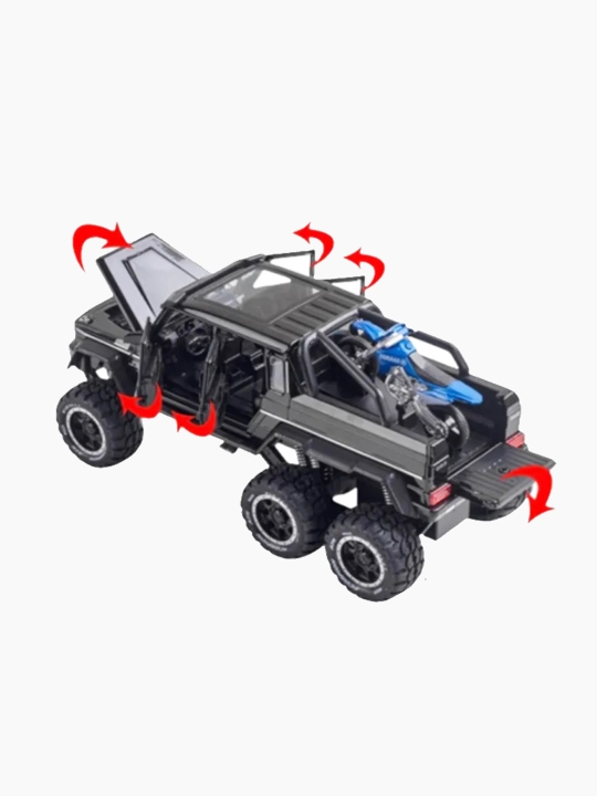 Машинка игрушка Mercedes Benz G63 6X6, c световыми и звуковыми эффектами+ Байк Yamaha