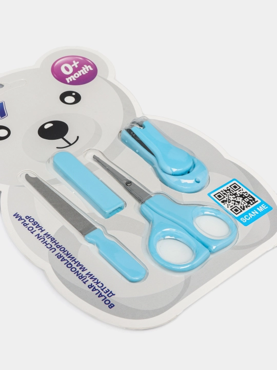 Детский маникюрный набор Baby Silicone TEDDY, ножницы, кусачки, пилочка