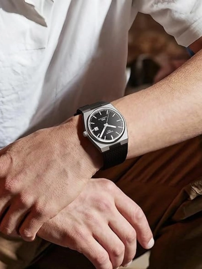 Мужские наручные часы TISSOT PRX, корпус с сапфировым стеклом, в подарочной коробке — NEWATCH-TSAPFIR-СЕРЕБРН