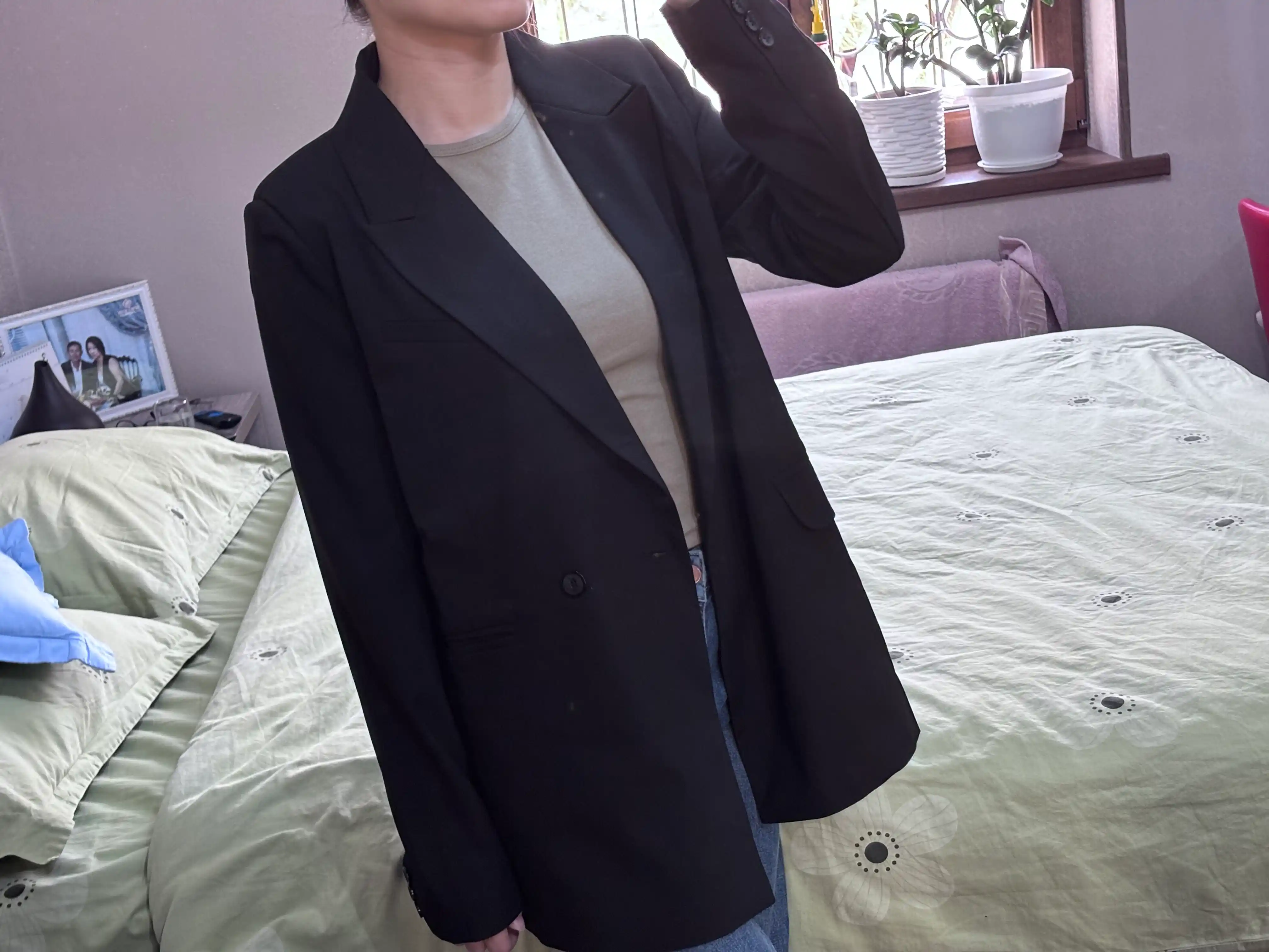 Ayollar ko'ylagi, klassik, uzun, ikki ko'krak pidjak jaket