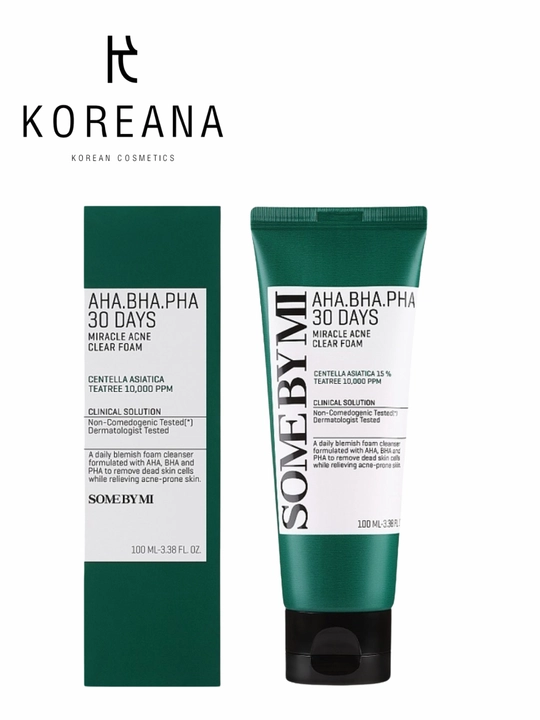 Очищающая пенка для проблемной кожи Some By Mi AHA-BHA-PHA 30 Days Miracle Acne Clear Foam - 