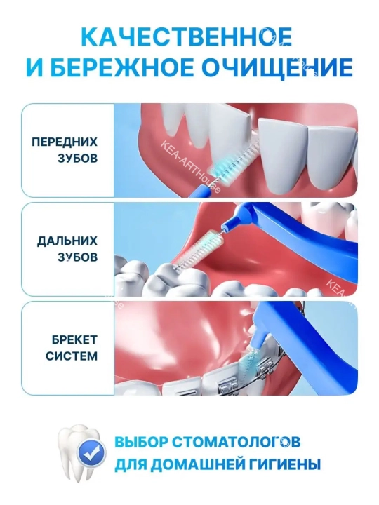 To'plamli tish cho'tkasi, ortodontik, interdental cho'tka