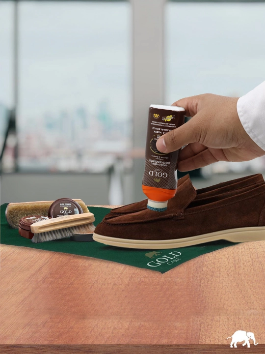 Zamsh va nubuk uchun, bo'yoqni tiklovchi suyuq krem bo'yoq, 75 ml GOLD CARE
