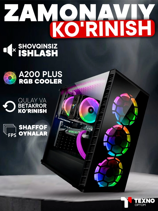 O'yin kompyuteri. Core i7, 16 GB operativ xotira, 512 GB SSD, AMD RADEON RX 580 8 GB