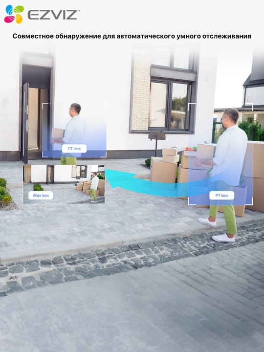 EZVIZ kamera— ikki obyektivli WiFi kuzatuv kamerasi 360° uy uchun CS-H9C 3+3MP