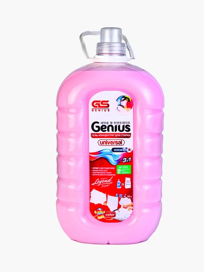 Гель для стирки Genius Color, 5 л, розовый — GENIUS1-ROZOV5