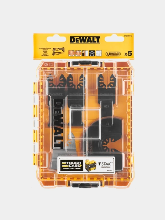 DeWALT ko‘p funksiyali asbobi uchun nasadkalar to‘plami 5 dona, DT20761-QZ g‘ilofida