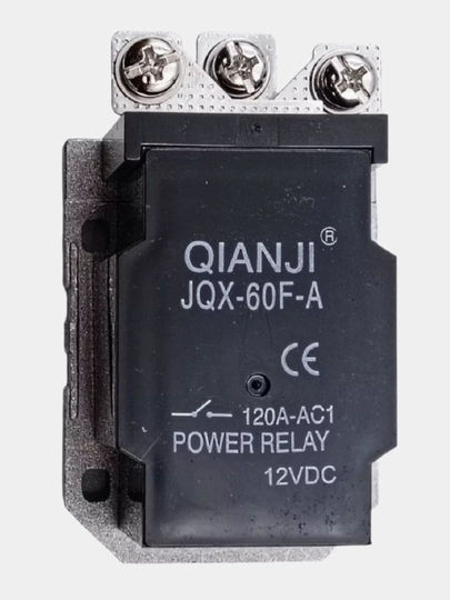 Quvvat rele JQX-60F-A, boshqarish 12V, kontaktlar 250V 120A - 