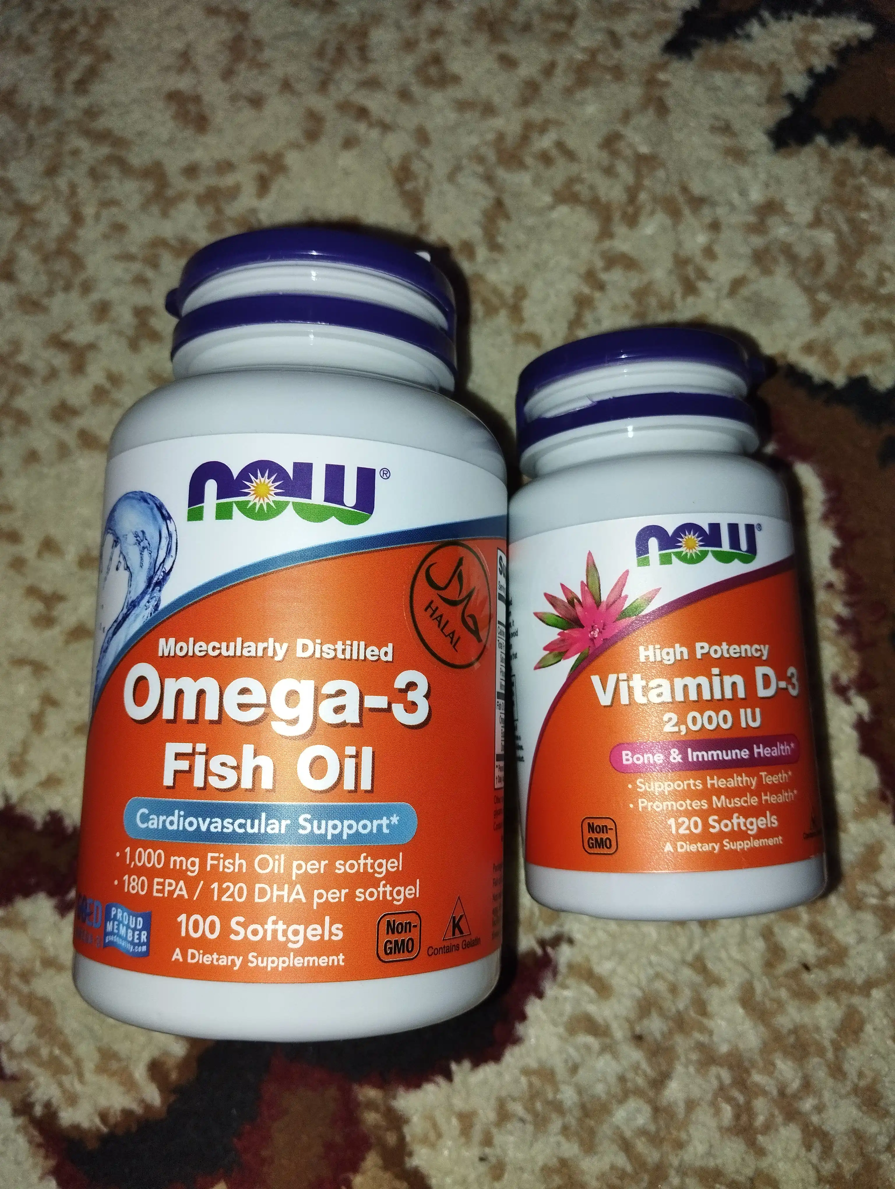Vitaminlar D3 Now Foods, 2000 IU, 50 mkg, 120 kapsula