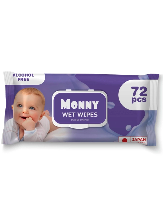 MONNY Влажные салфетки для детей , 72 шт by Husfa - 