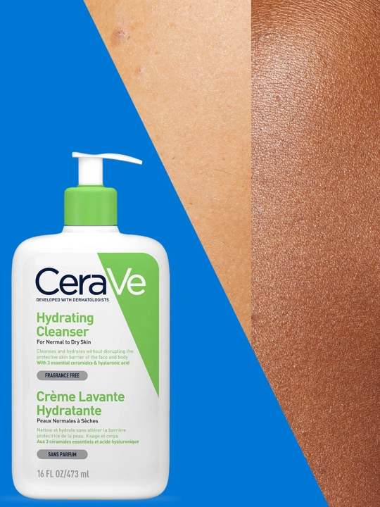 CeraVe Normal va quruq yuz va badan terisi uchun namlantiruvchi tozalovchi krem-gel, 473 g