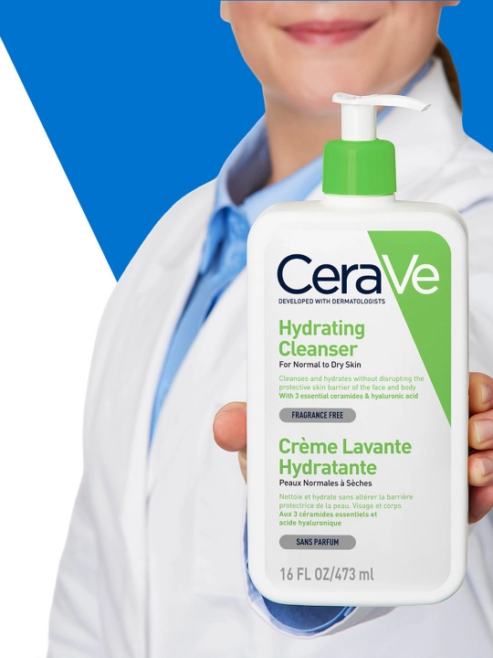 CeraVe Normal va quruq yuz va badan terisi uchun namlantiruvchi tozalovchi krem-gel, 473 g