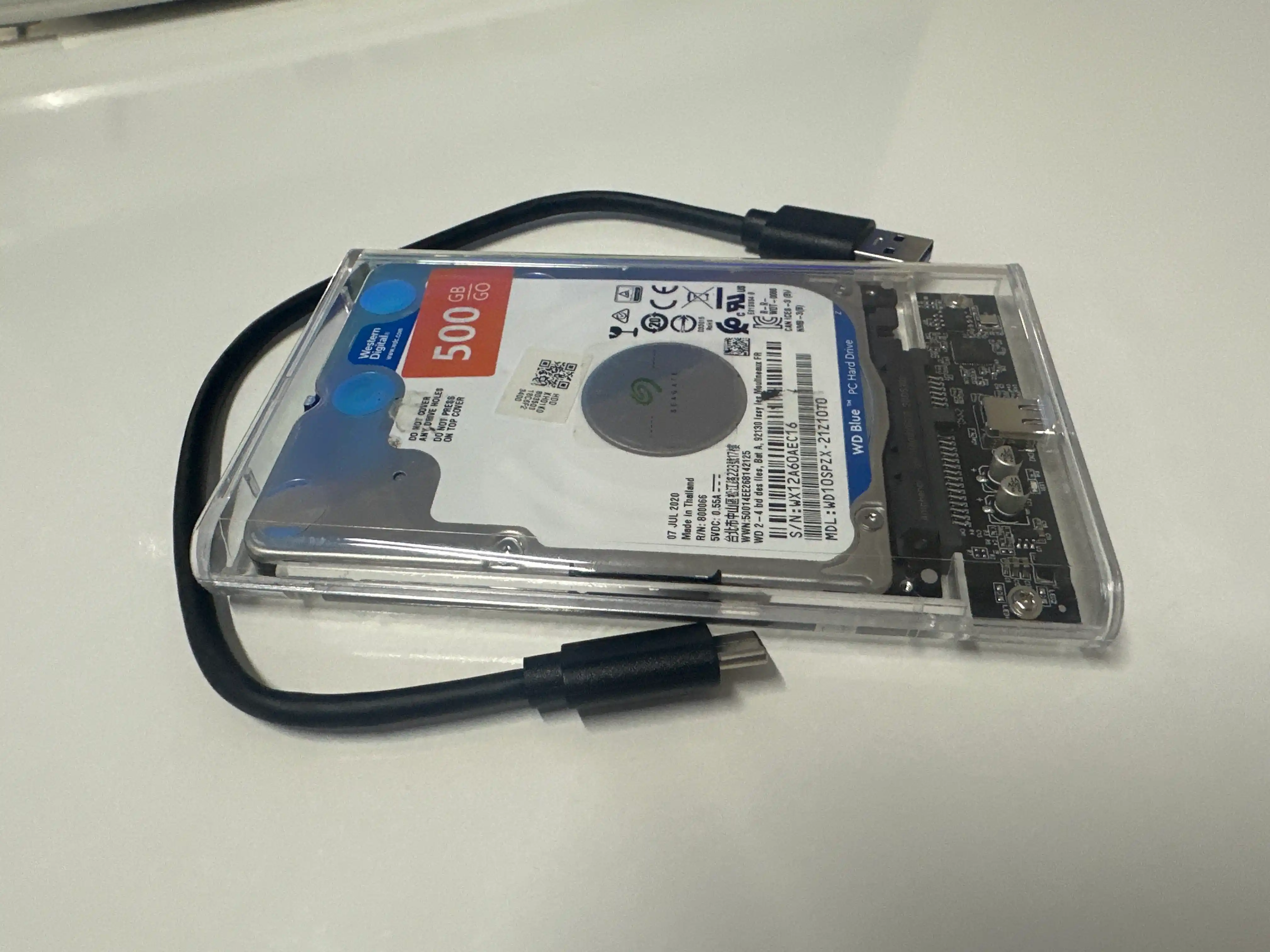 SSD и HDD кейс, 2.5", внешний корпус для жесткого диска до 4 Тб, USB 3.1, USB на Type-C