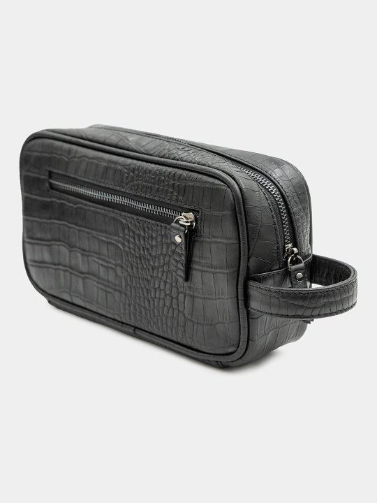 Erkaklar uchun barsetka, charm, hamyon, klatch, zamokli Black Gator