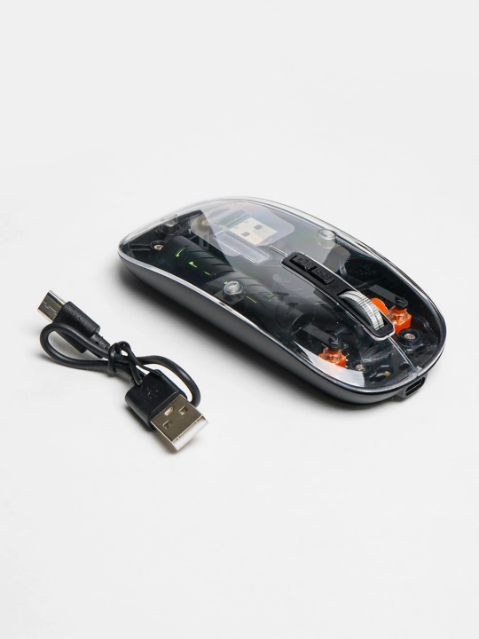 Shaffof Bluetooth sichqoncha, uchlash tartibi, simsiz, PK va ofis oyinlari uchun mos - 