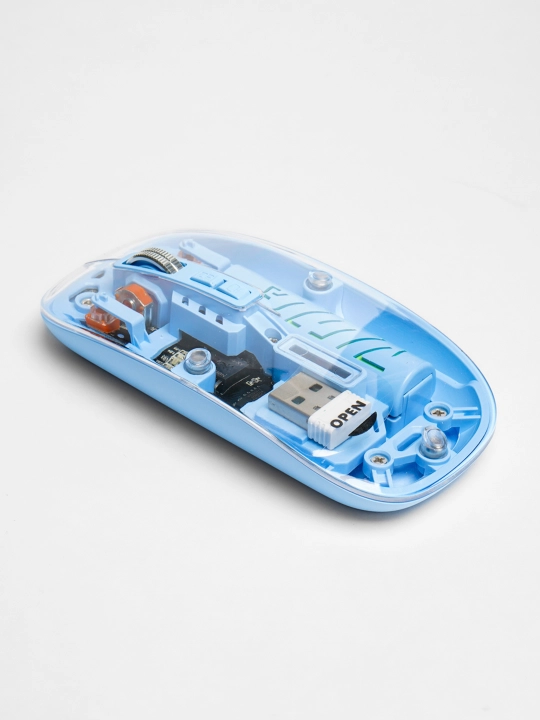 Прозрачная Bluetooth мышь, тройной режим, беспроводная, подходит для игр на ПК и офисов