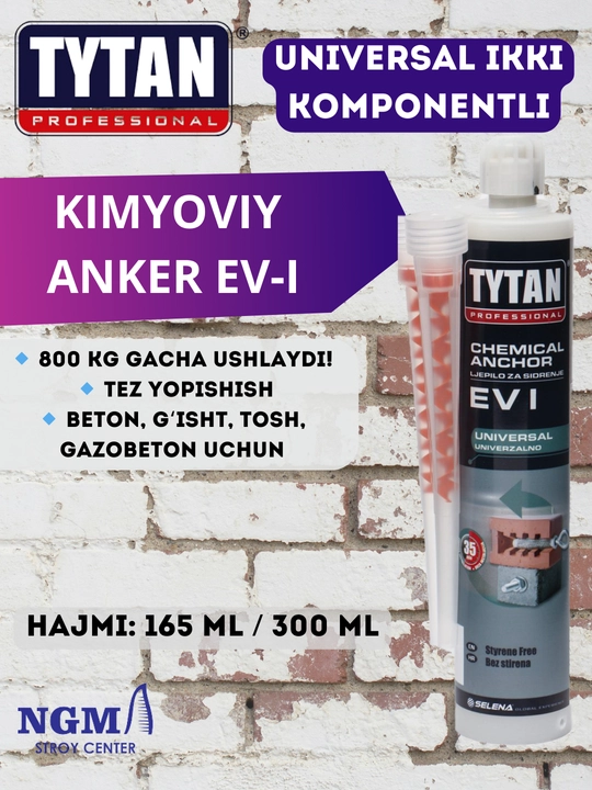 TYTAN montaj uchun elimlari, suyuq mihlar