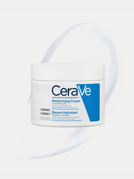 CeraVe Quruq va juda quruq yuz va badan terisi uchun namlantiruvchi krem, 340 g