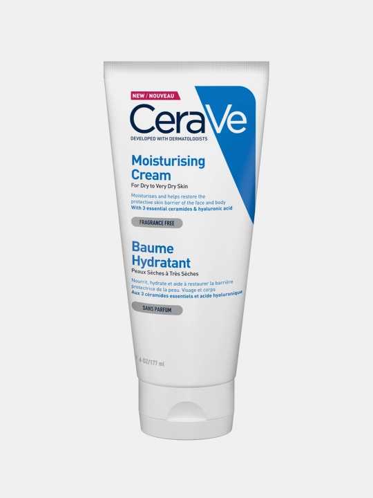 CeraVe Quruq va juda quruq yuz va badan terisi uchun namlantiruvchi krem, (177 ml)
