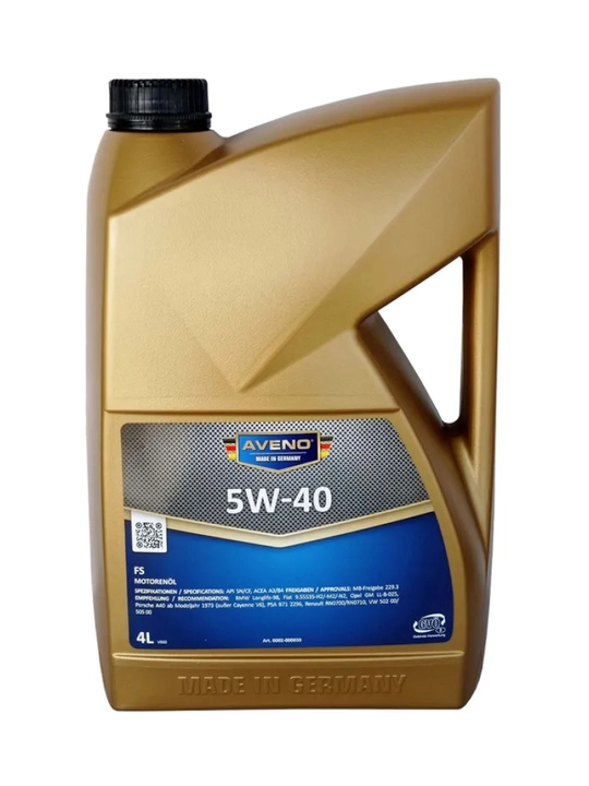 AVENO FS 5W-40 Синтетическое моторное масло, 4 л, Made in Germany - 