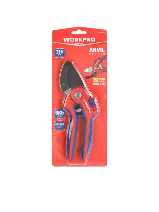 Секатор садовый WORKPRO, стальные лезвия, эргономичные ручки, для веток и кустарников