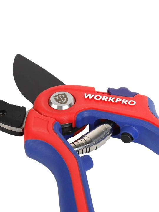 Секатор садовый WORKPRO, стальные лезвия, эргономичные ручки, для веток и кустарников